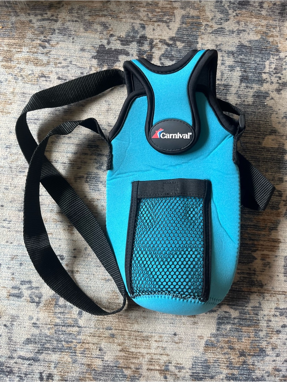 Carnival Teal Neoprene Bottle Carrier with Strap